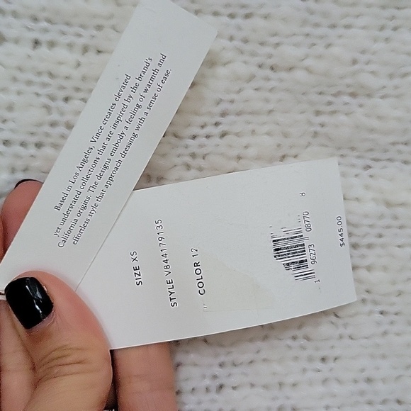 Vince Size XSmall Cream Chunky Turtleneck Wool Blend Sweater NWT - Picture 5 of 7